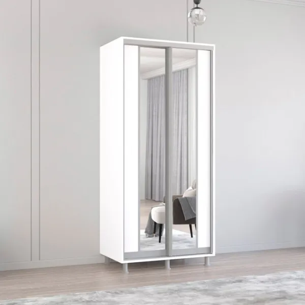 Шкаф Mobildor-Lux ARON P K2 100 x 60см x 210 / ЛДСП / Белый photo 2