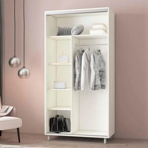 Шкаф Mobildor-Lux ARON P K2 180 x 60см x 210 / ЛДСП / Белый photo 2