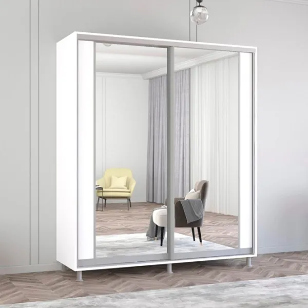 Шкаф Mobildor-Lux ARON P K2 200 x 60см x 210 / ЛДСП / Белый photo 2