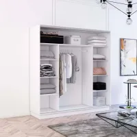 Шкаф Mobildor-Lux Fox 190 x 60см x 210 / ЛДСП / White photo 2