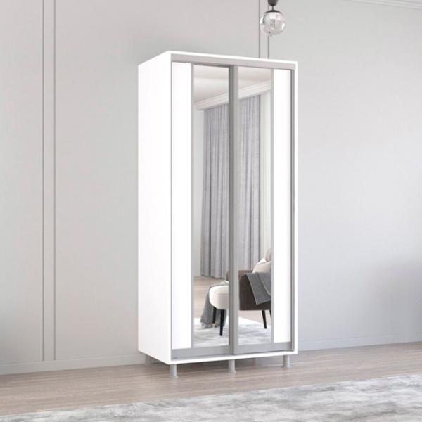 Шкаф Mobildor-Lux ARON P K2 100 x 60см x 240 / ЛДСП / Белый photo 2