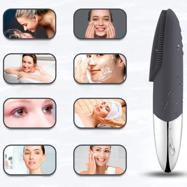 Aparat de curățare a feței Ultrasonic DL001 Black photo 3