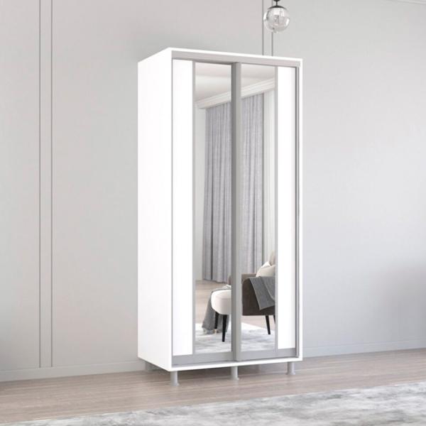 Шкаф Mobildor-Lux Aron K2 100 x 60см x 240 / ЛДСП / Белый photo 2