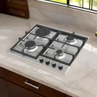 Plită încorporabilă pe gaz Tornado BRD60 3G1E Inox / Inox photo 2