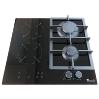 Plită încorporabilă pe gaz Tornado YOL-60 2G2RAD Sticlă călită / Black