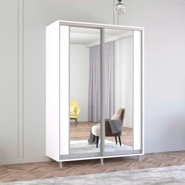 Шкаф Mobildor-Lux Aron K2 150 x 60см x 200 / ЛДСП / Белый photo 2