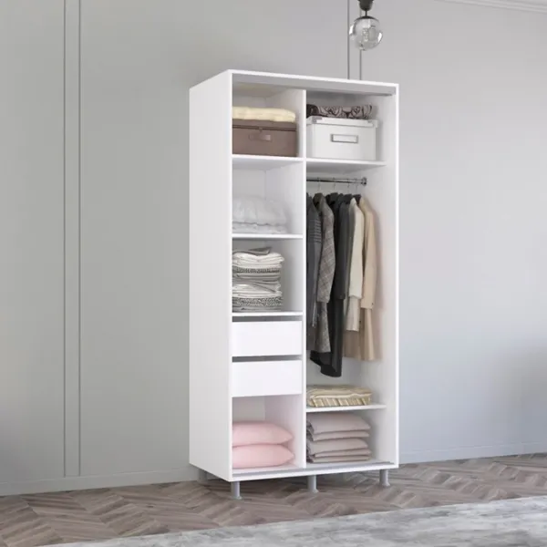 Шкаф Mobildor-Lux Aron K2 150 x 60см x 200 / ЛДСП / Белый photo 3