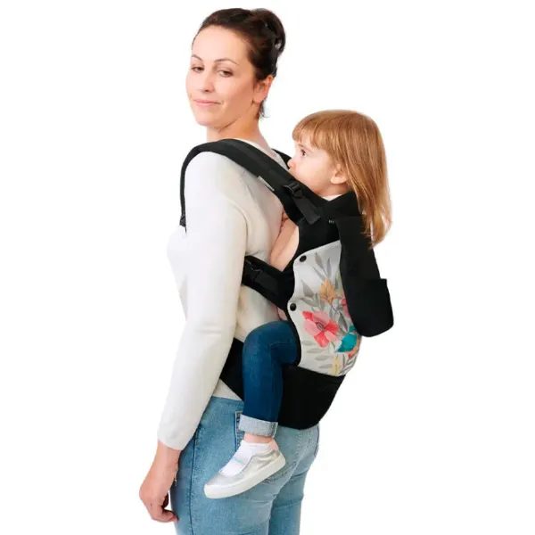 Marsupiu pentru copii KinderKraft Huggy (5902533914432) 20 kg / Flora photo 6