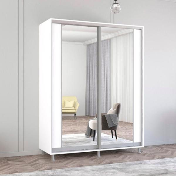 Шкаф Mobildor-Lux Aron K2 180 x 60см x 230 / ЛДСП / Белый photo 2