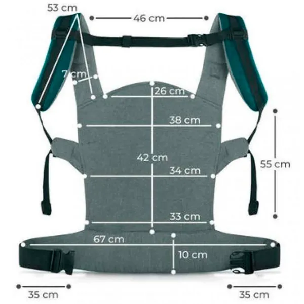 Marsupiu pentru copii KinderKraft Milo (5902533919949) 20 kg / Green photo 3 Marsupiu pentru copii KinderKraft Milo (5902533919949) 20 kg / Green photo 3