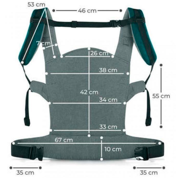 Marsupiu pentru copii KinderKraft Milo (5902533919949) 20 kg / Green photo 3 Marsupiu pentru copii KinderKraft Milo (5902533919949) 20 kg / Green photo 3