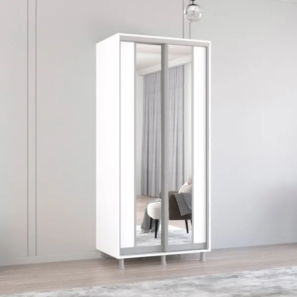 Шкаф Mobildor-Lux Aron K2 100 x 60см x 210 / ЛДСП / Белый photo 2