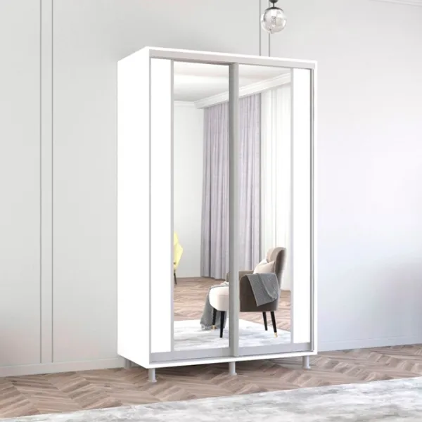 Шкаф Mobildor-Lux Aron K2 140 x 60см x 210 / ЛДСП / Белый photo 2