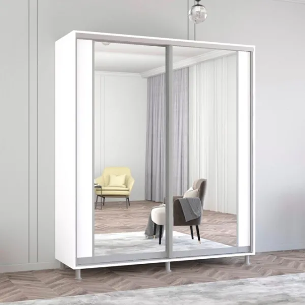 Шкаф Mobildor-Lux Aron K2 190 x 60см x 210 / ЛДСП / Белый photo 3