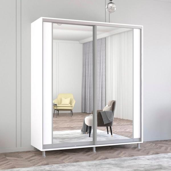 Шкаф Mobildor-Lux Aron K2 200 x 60см x 210 / ЛДСП / Белый photo 2