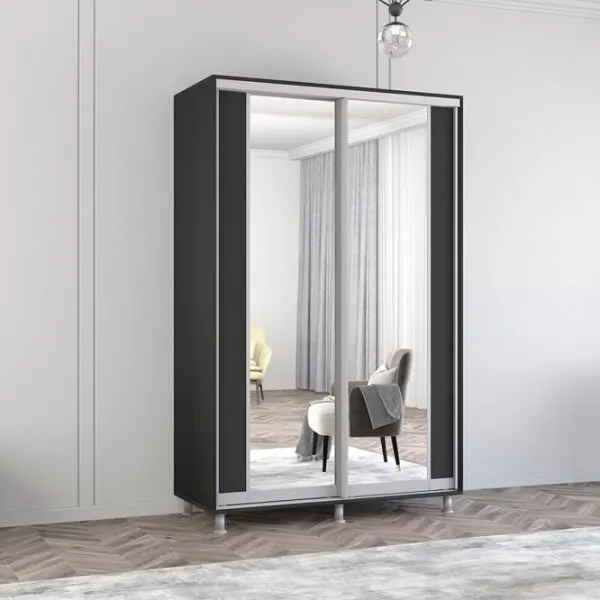 Шкаф Mobildor-Lux Aron K2 150 x 60см x 220 / ЛДСП / Antracit photo 2