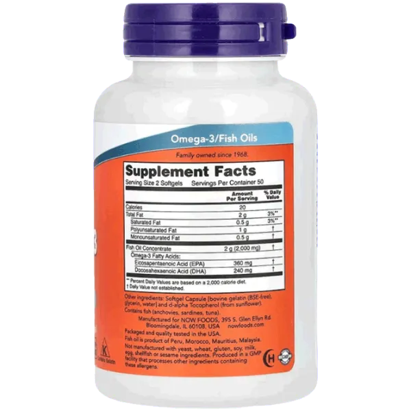 Vitamine și minerale Now Foods Omega-3 (733739016508) 100 capsule photo 2 Vitamine și minerale Now Foods Omega-3 (733739016508) 100 capsule photo 2