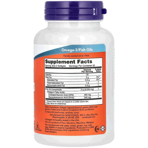 Vitamine și minerale Now Foods Omega-3 (733739016508) 100 capsule photo 2 Vitamine și minerale Now Foods Omega-3 (733739016508) 100 capsule photo 2