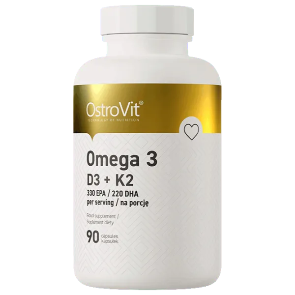 Vitamine și minerale OstroVit Omega 3 D3+K2 (5903246220308) 90 capsule photo 1