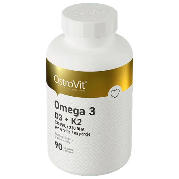 Vitamine și minerale OstroVit Omega 3 D3+K2 (5903246220308) 90 capsule photo 2