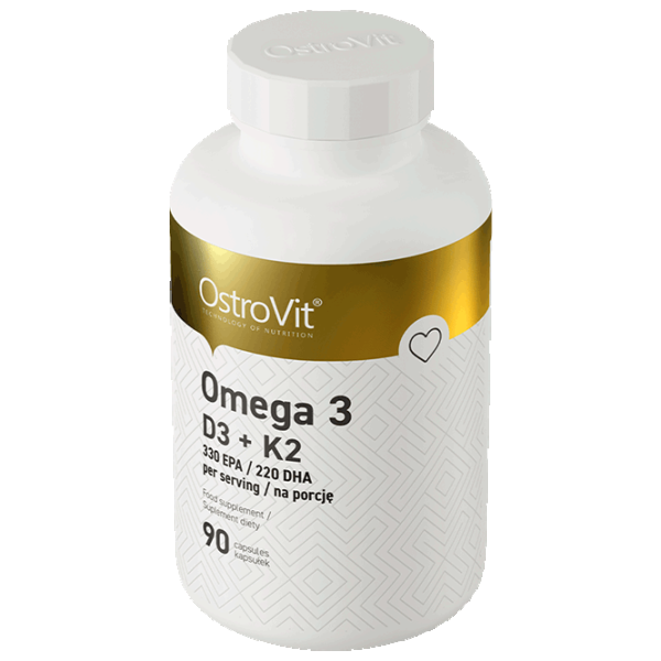 Vitamine și minerale OstroVit Omega 3 D3+K2 (5903246220308) 90 capsule photo 2