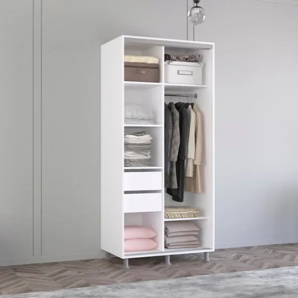 Шкаф Mobildor-Lux Aron 140 x 60см x 240 / ЛДСП / White photo 2