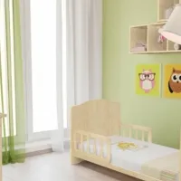 Barieră pentru pătuț Polini Kids 3040 Lemn natural / Lemn photo 2