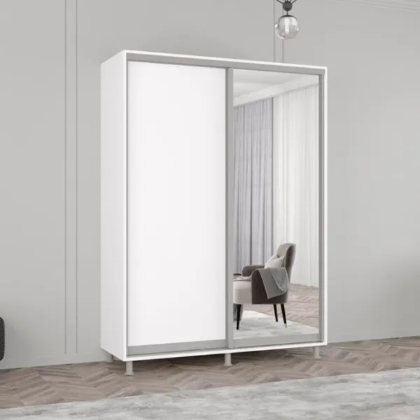 Шкаф Mobildor-Lux Aron 170 x 60см x 210 / ЛДСП / White photo 3