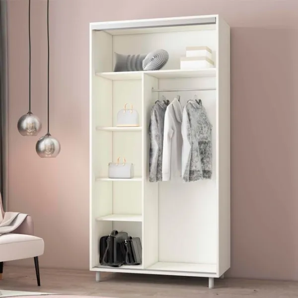 Шкаф Mobildor-Lux ARON P K 180 x 60см x 200 / ЛДСП / Белый photo 3