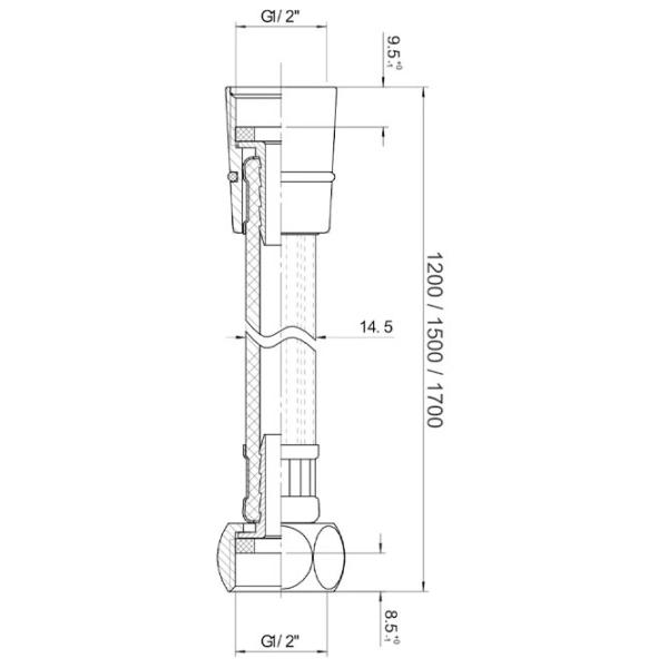 Furtun de duș Imprese f03600101AE PVC / Lucioasă photo 2 Furtun de duș Imprese f03600101AE PVC / Lucioasă photo 2
