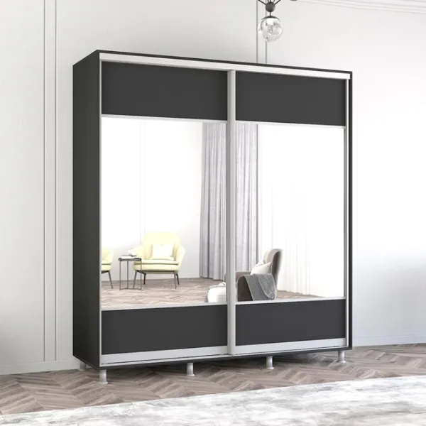 Шкаф Mobildor-Lux Aron 190 x 60см x 240 / ЛДСП / Antracit photo 3