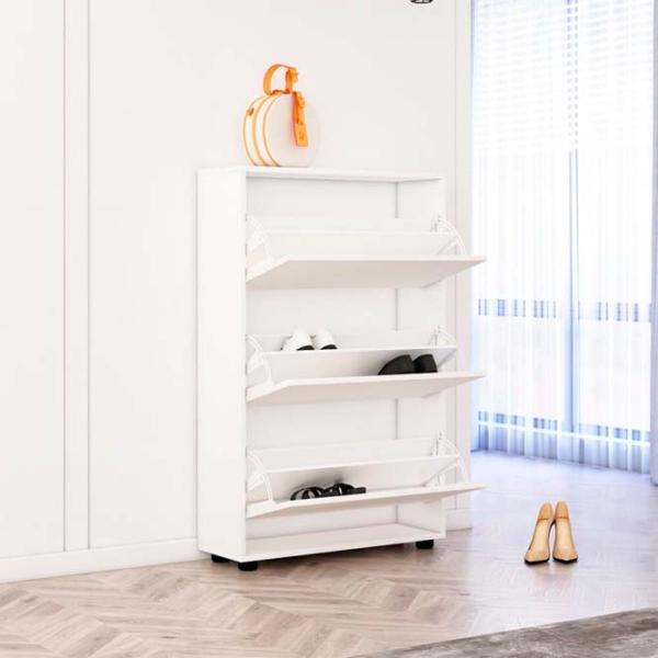 Dulap pentru încălțăminte Mobildor-Lux Leo 125 x 100 x 27 /White /White photo 2