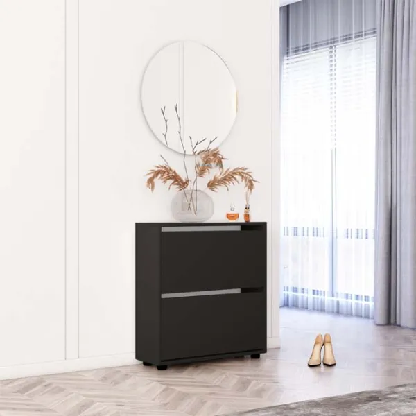 Dulap pentru încălțăminte Mobildor-Lux Leo 86 x 70 x 27 /Anthracite /Anthracite photo 2