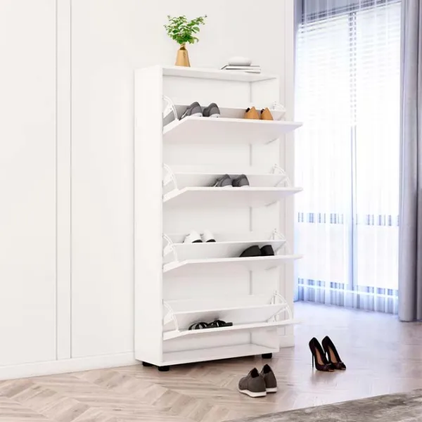 Dulap pentru încălțăminte Mobildor-Lux Leo 164 x 70 x 27 /White /White photo 2