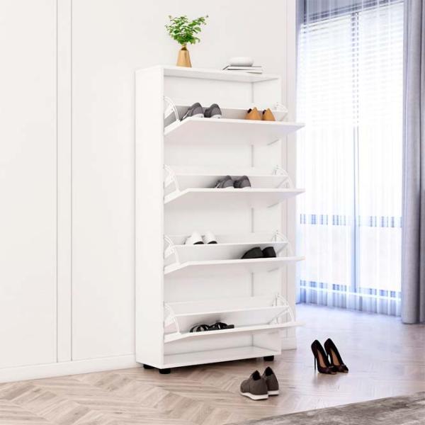 Dulap pentru încălțăminte Mobildor-Lux Leo 164 x 70 x 27 /White /White photo 2