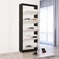 Dulap pentru încălțăminte Mobildor-Lux Leo 203 x 70 x 27 /Anthracite /Anthracite photo 2