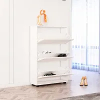 Обувной шкаф Mobildor-Lux Leo 125 x 80 x 27 см /White /Белый photo 2