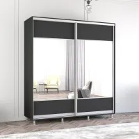 Шкаф Mobildor-Lux Aron 200 x 60см x 200 / ЛДСП / Antracit photo 3