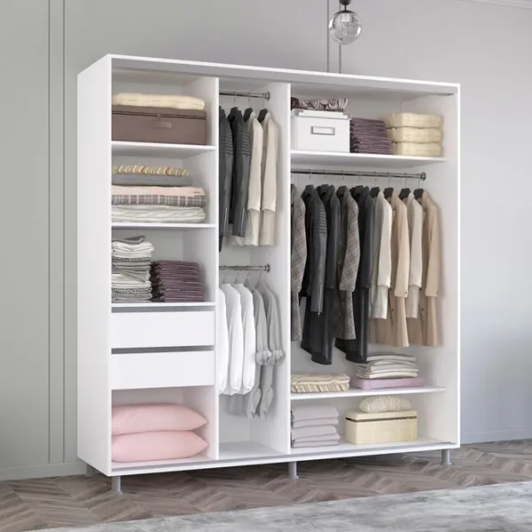 Dulap Mobildor-Lux Aron 210 x 60 x 200 / PAL / White photo 3