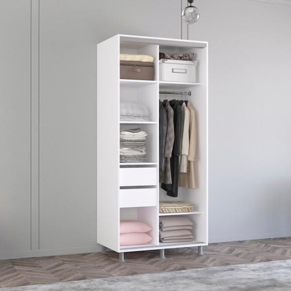 Шкаф Mobildor-Lux Aron 130 x 60см x 210 / ЛДСП / White photo 3