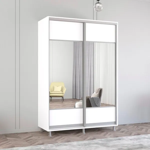 Шкаф Mobildor-Lux Aron 160 x 60см x 210 / ЛДСП / White photo 2