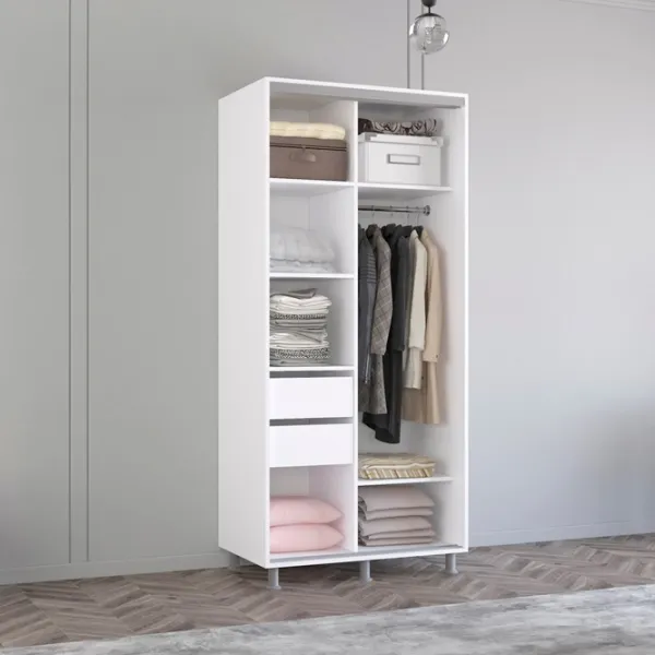 Шкаф Mobildor-Lux Aron 160 x 60см x 210 / ЛДСП / White photo 3