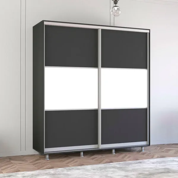 Шкаф Mobildor-Lux ARON P K 190 x 60см x 220 / ЛДСП / Antracit photo 3