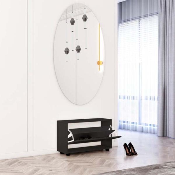 Dulap pentru încălțăminte Mobildor-Lux Leo 47 x 80 x 27 /Anthracite /Anthracite photo 2