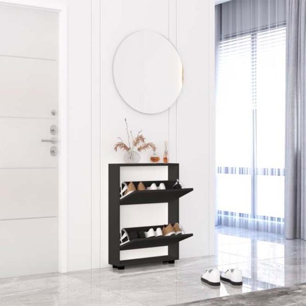 Dulap pentru încălțăminte Mobildor-Lux LEO Slim 86 x 90 x 16 /Anthracite /Anthracite photo 2 Dulap pentru încălțăminte Mobildor-Lux LEO Slim 86 x 90 x 16 /Anthracite /Anthracite photo 2