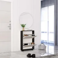 Dulap pentru încălțăminte Mobildor-Lux LEO Slim 86 x 90 x 16 /Anthracite /Anthracite photo 2