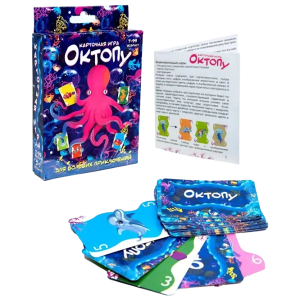 Настольная игра Strateg Oktopu 7+/ Игральные карты photo 1 Настольная игра Strateg Oktopu 7+/ Игральные карты photo 1