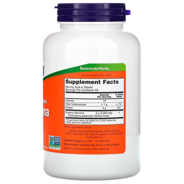 Complexe preantrenament Now Foods Spirulina 500 mg (733739027009) 3 g photo 2 Complexe preantrenament Now Foods Spirulina 500 mg (733739027009) 3 g photo 2