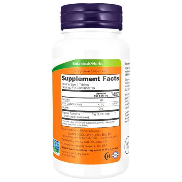 Complexe preantrenament Now Foods Spirulina 500 mg (733739026989) 3 g photo 2 Complexe preantrenament Now Foods Spirulina 500 mg (733739026989) 3 g photo 2