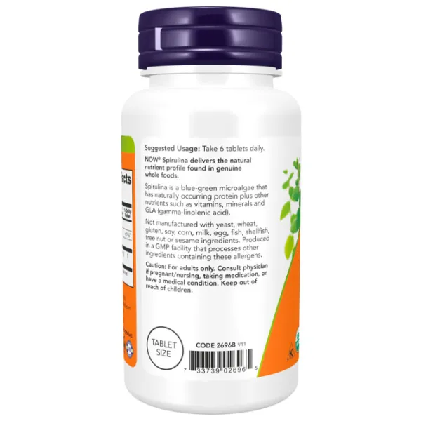 Complexe preantrenament Now Foods Spirulina 500 mg (733739026989) 3 g photo 4 Complexe preantrenament Now Foods Spirulina 500 mg (733739026989) 3 g photo 4